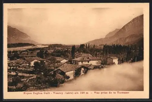 AK Veurey /Isère, Vue prise de la Terrasse du Repos Regina Coeli