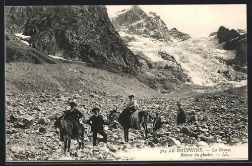 AK La Grave, Retour du glacier à cheval dans le Dauphiné