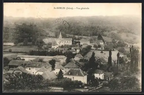 AK St-Sorlin /Isère, Vue générale du village et des collines environnantes