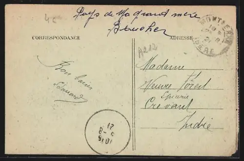 AK Montferrat, L`Église E.R. et allée bordée d`arbres