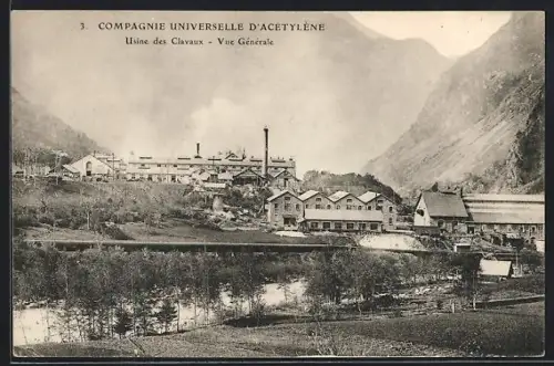 AK Usine des Clavaux, Vue générale de l`usine d`acétylène dans la vallée alpine