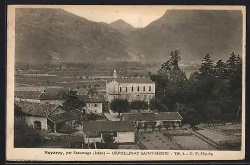 AK Noyarey /Isère, Orphelinat Saint-Henri avec vue sur les montagnes environnantes