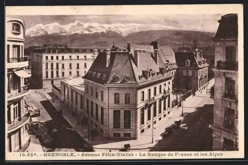 AK Grenoble, Avenue Félix-Viallet, La Banque de France et les Alpes