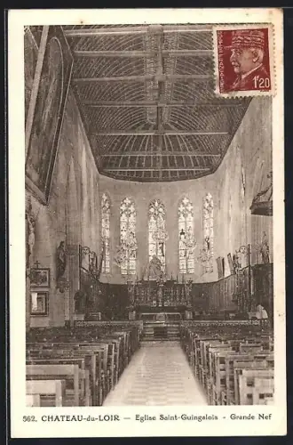 AK Château-du-Loir, Église Saint-Guingalois, Grande Nef