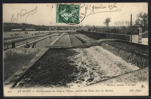 AK Le Mans, Établissement des Eaux à l`Epau arrivée des Eaux dans les Bassins