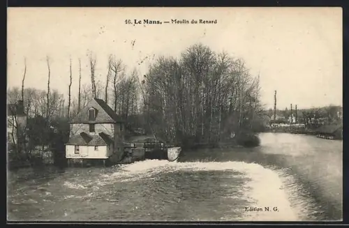 AK Le Mans, Moulin du Renard au bord de la rivière