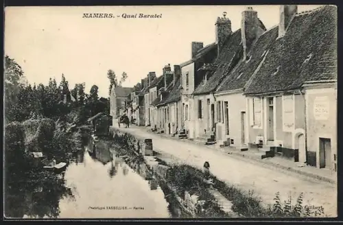 AK Mamers, Quai Baratiel et maisons le long du canal