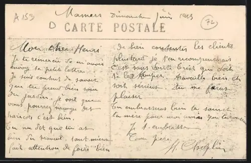 AK Mamers, Place de la République avec promeneurs et chiens