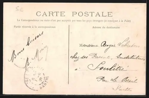 AK Mamers, 115e Régiment d`Infanterie défilé, place de la République