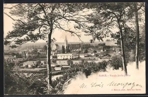 AK Sablé, Vue du Jardin Public