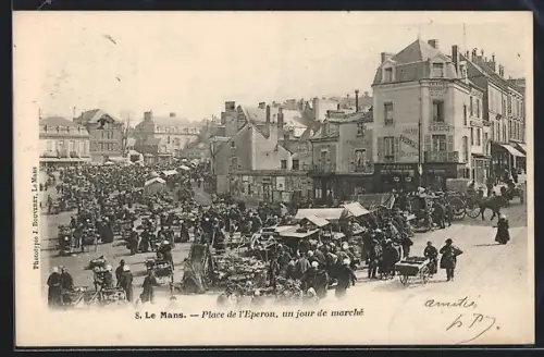 AK Le Mans, Place de l`Éperon, un jour de marché