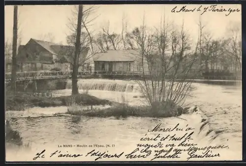 AK Le Mans, Moulin de l`Epau et cascade pittoresque en hiver