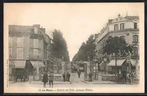 AK Le Mans, Entrée en Ville, Avenue Thiers