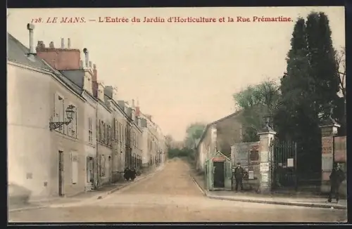 AK Le Mans, L`Entrée du Jardin d`Horticulture et la Rue Prémartine
