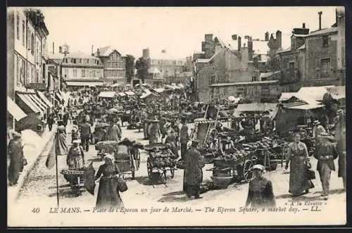 AK Le Mans, Place de l`Éperon un jour de marché
