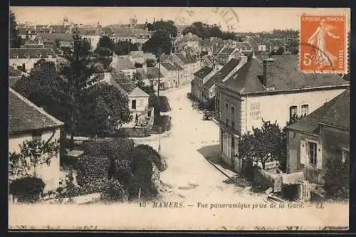 AK Mamers, Vue panoramique prise de la Gare