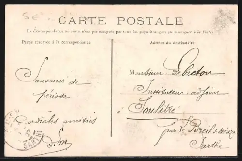 AK Mamers, 115e Régiment d`Infanterie, Le départ pour la Revue