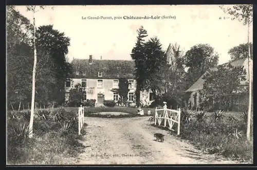 AK Château-du-Loir /Sarthe, Le Grand-Perret et son allée arborée