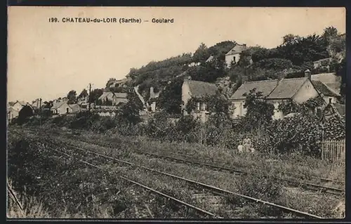 AK Château-du-Loir /Sarthe, Goulard et vue sur les voies ferrées et maisons environnantes