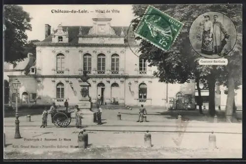 AK Château-du-Loir, Hôtel de Ville et Costume Sarthois