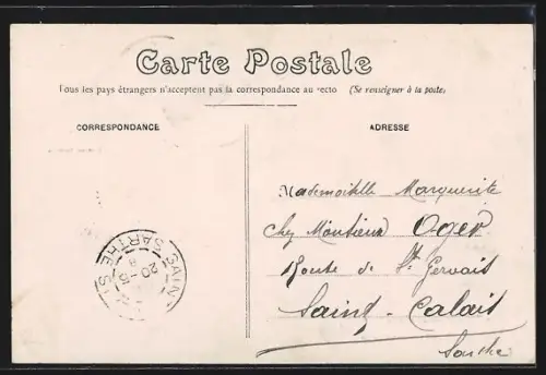 AK Château-du-Loir, Hôtel de Ville et Costume Sarthois