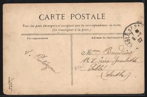 AK Le Mans, Scène animée au marché sous les arbres en hiver