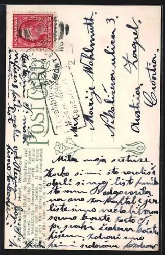 AK New York, Knickerbocker Hotel, Strassenbahn