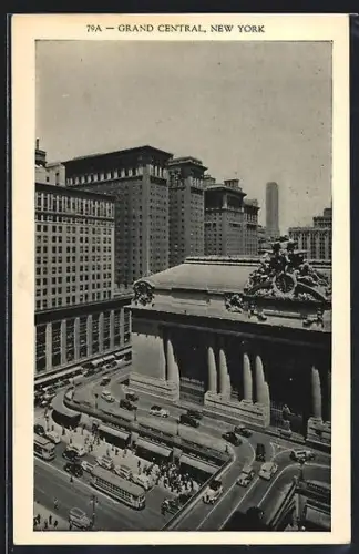 AK New York, Grand Central Station, Strassenbahn