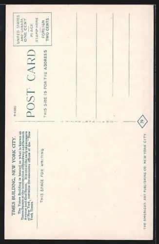 AK New York City, Times Building, Strassenbahn