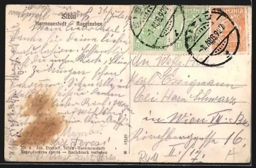 AK Hermannstadt, Königin Maria-Gasse, Strassenbahn