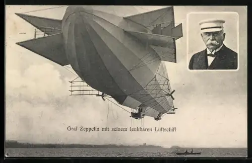 AK Graf Zeppelin mit seinem lenkbaren Luftschiff