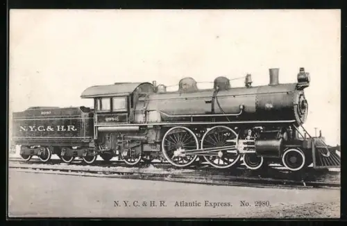 AK Dampflokomotive 2980 der N.Y.C. & H.R. Atlantic Express, Eisenbahn