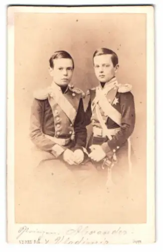Fotografie Prinz Alexander Alexandrowitsch (Zar Alexander III. v. Russland), Prinz Wladimir Alexandrowitsch Romanow