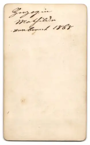 Fotografie Portrait Erzherzogin Mathilde von Österreich-Teschen, verstarb 1867 an schweren Brandwunden