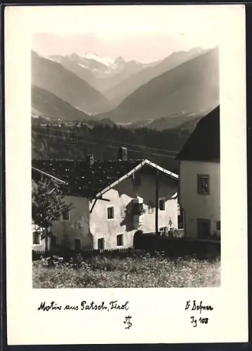 AK Tatsch /Tirol, Ortspartie mit Bergen