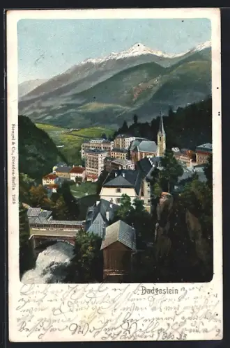 AK Badgastein, Teilansicht mit Kirche