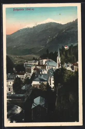 AK Badgastein, Teilansicht vom Berg aus gesehen