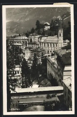 AK Bad Gastein, Ortspartie mit Kirche