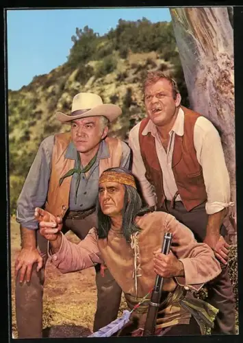 AK Ben und Hoss Cartwright aus Bonanza mit einem Indianer