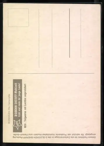 AK Szene aus der Serie Bonanza mit den Cartwrights auf Pferden