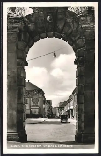 AK Rastatt, Alter Torbogen, Eingang zum Schlosspark