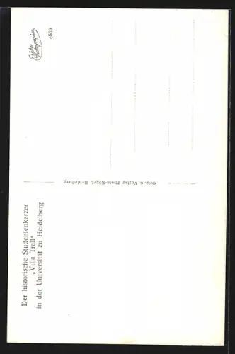 AK Heidelberg, Historischer Studentenkarzer Villa Trall in der Universität