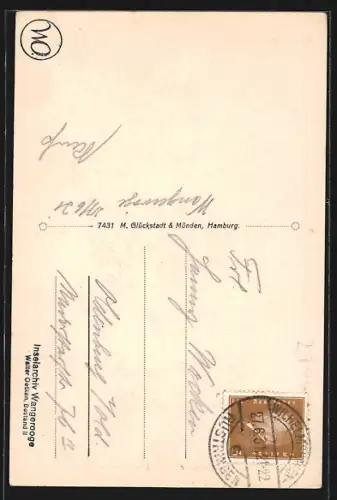 AK Wangerooge, Leuchtturm bei Nacht