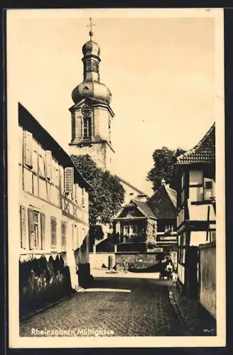 AK Rheinzabern, Partie in der Mühlgasse