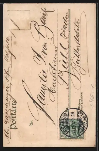 AK Freiburg i. B., Strasse am Martinsthor, Strassenbahn