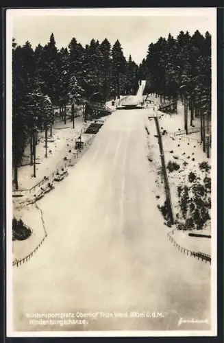 AK Oberhof /Thür. Wald, Hindenburgschanze im Winter