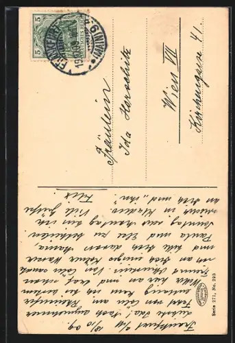 AK Frankfurt a. M., Strassenblick Hinter dem Lämmchen mit Gasthaus zum Mohrenkopf