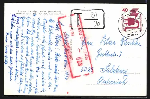 AK Balve /Sauerland, Franz Cordes, Hoffmeisterstrasse 105