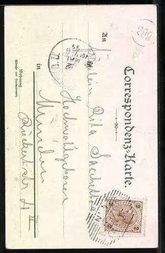 Lithographie Bozen, Das Batzenhäusl, Innenansicht, Kelch