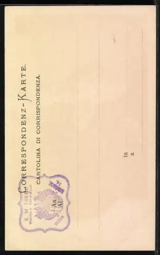 Lithographie Bozen, Gasthaus Batzenhäusl bei Nacht